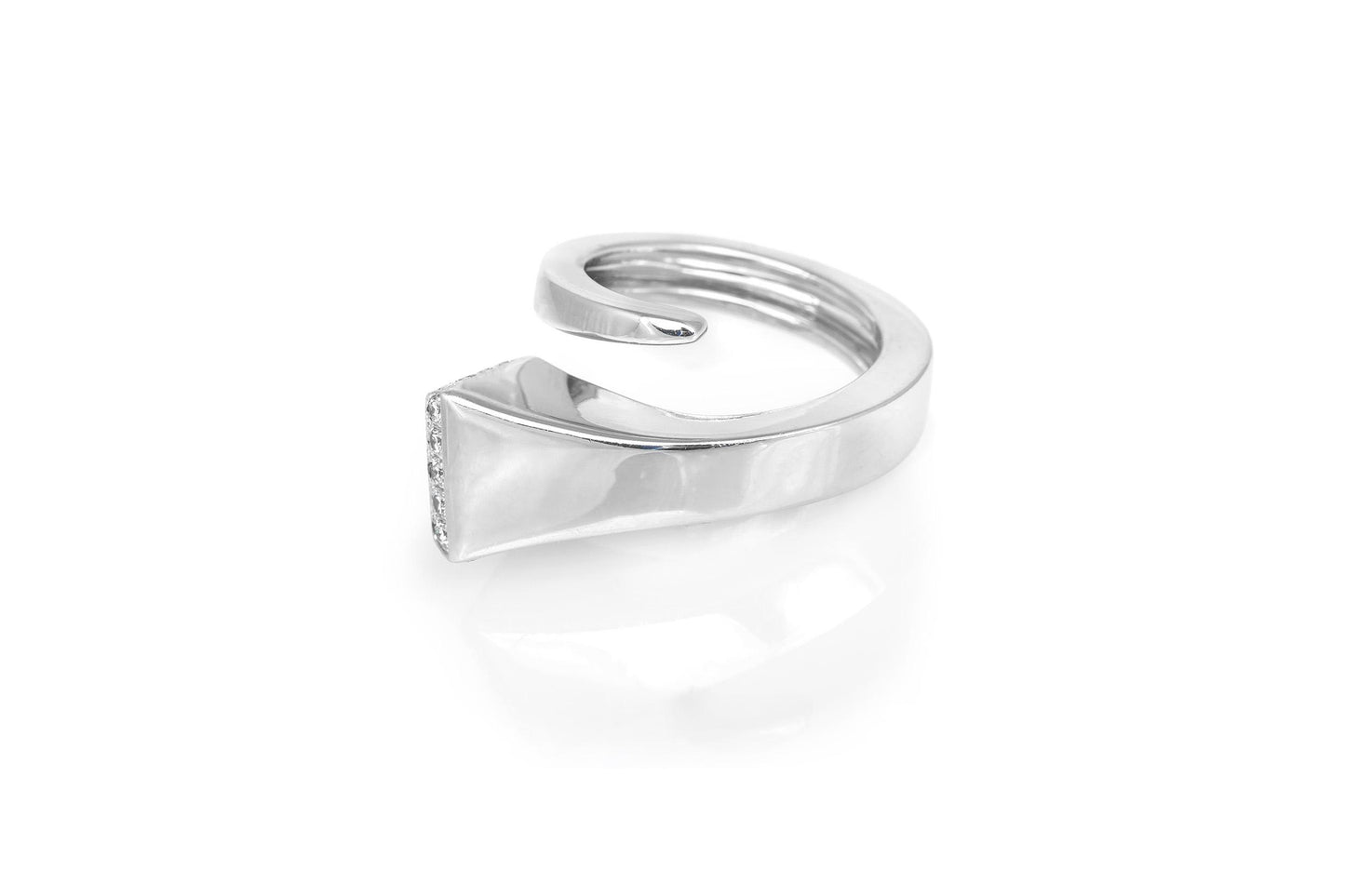 Hermes Diamond White Gold Twisted Nail Ring