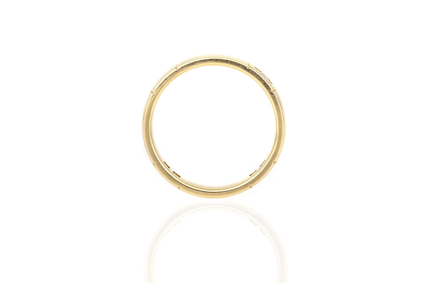 Hermes Yellow Gold Hercules Band Ring with Diamonds