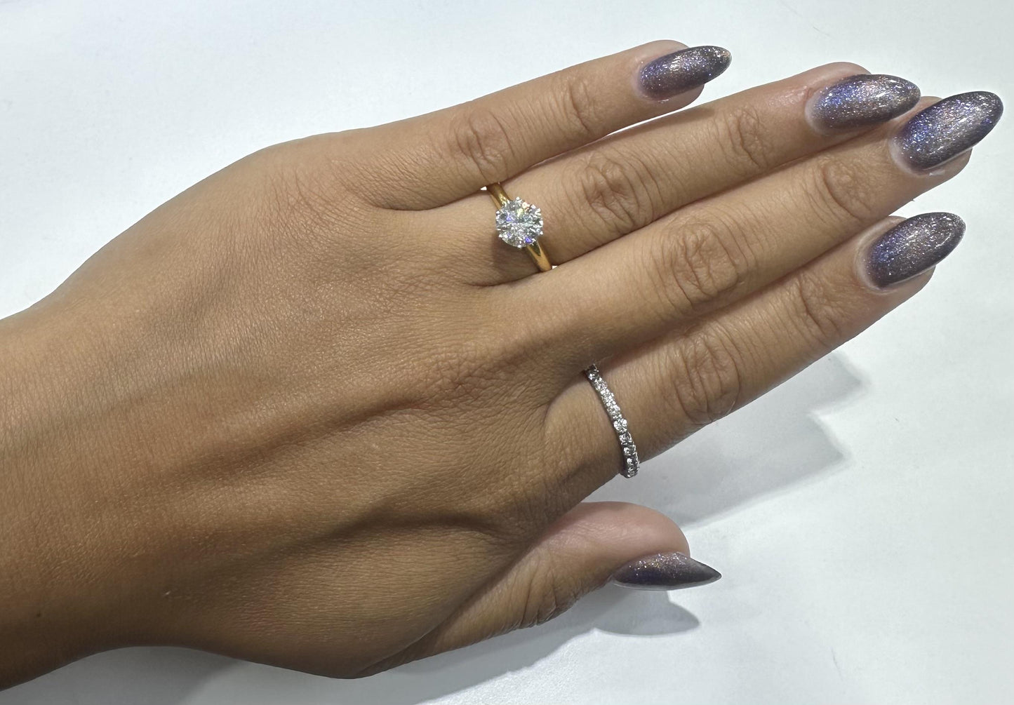 Vintage 1950s 1.77 Carat Old European Cut Solitaire Diamond Engagement Ring