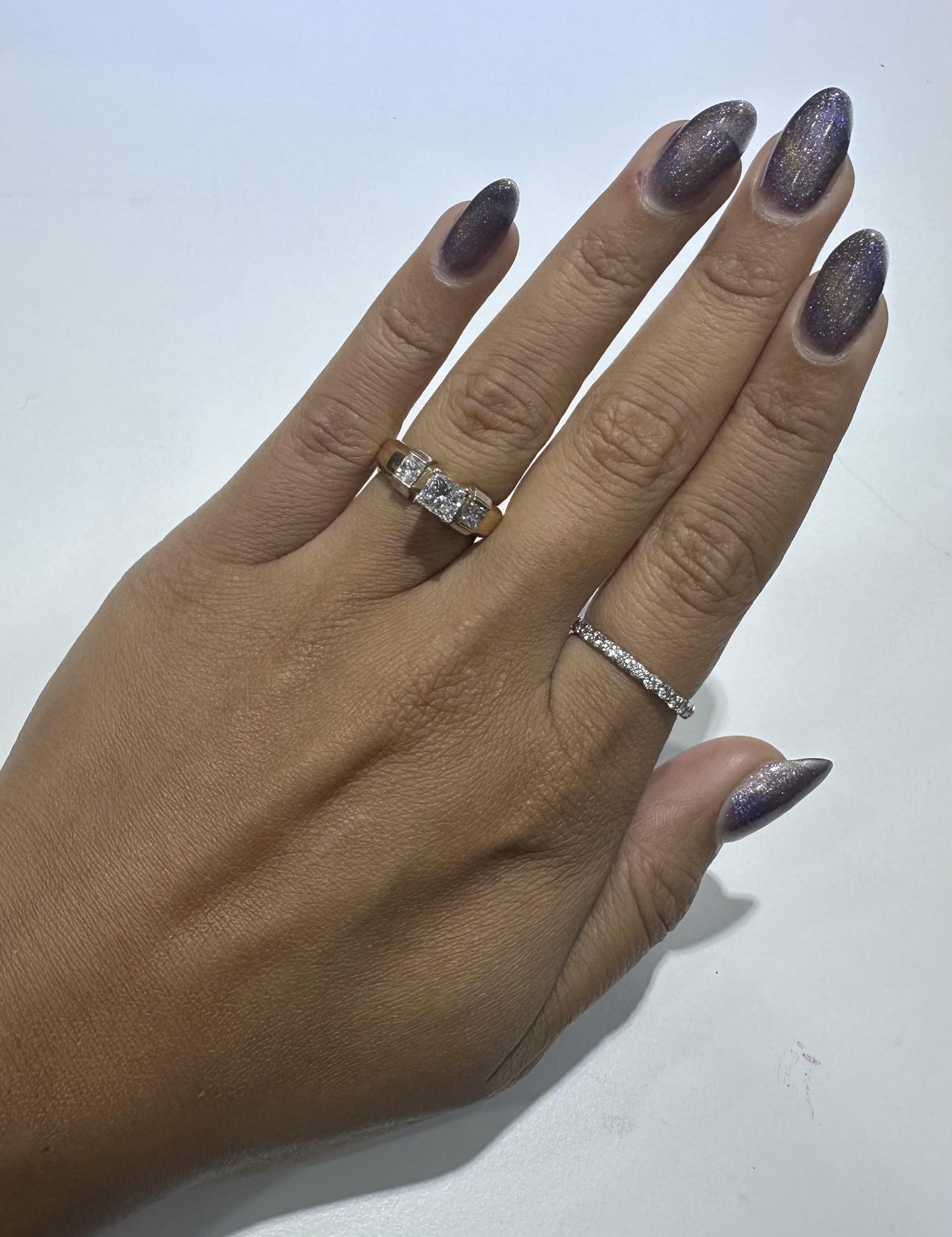 Vintage 1990s 1.00 Carat Princess Cut Diamond Engagement Ring