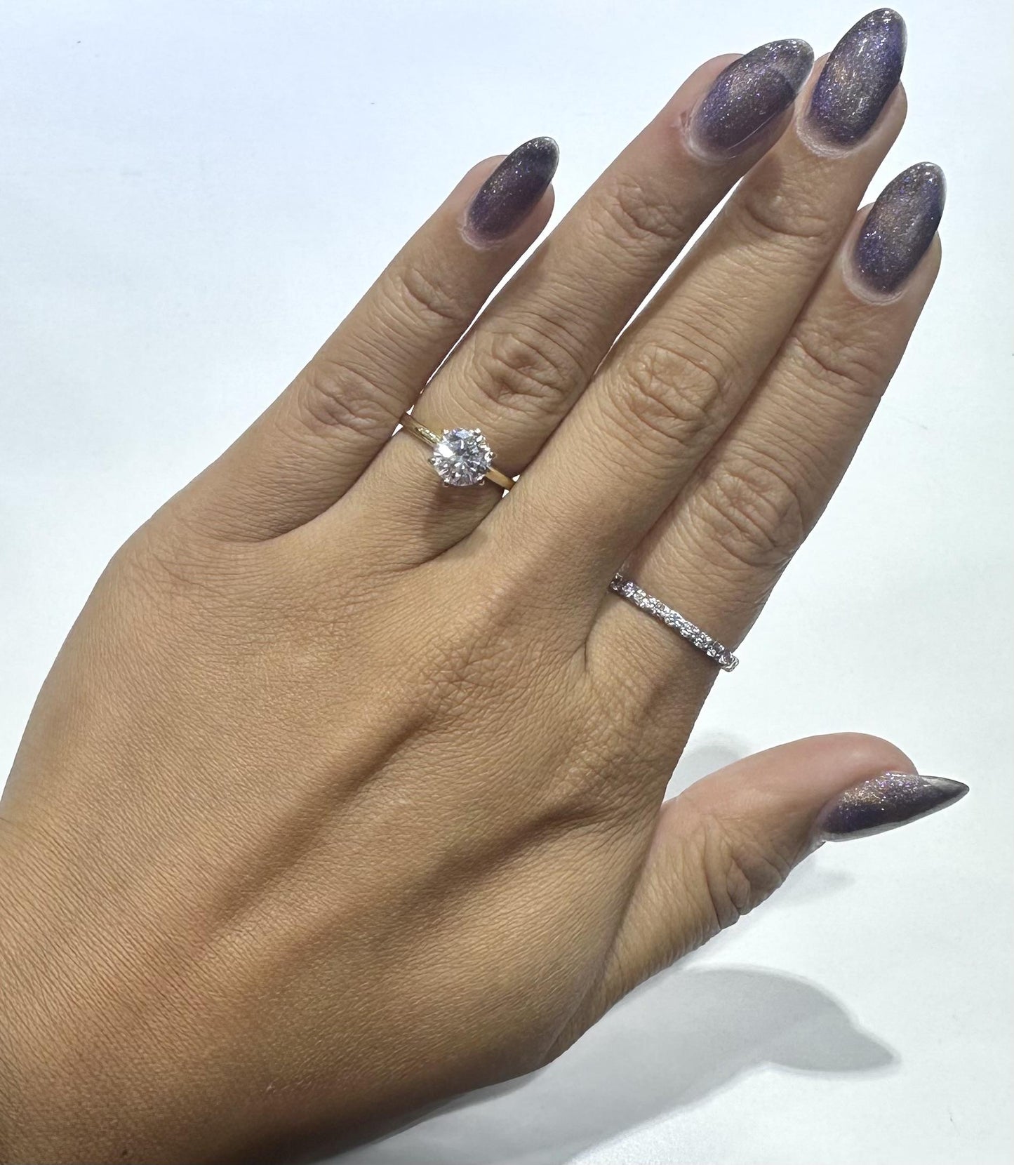 Vintage 1980s 1.50 Carat Round Cut Solitaire Diamond Engagement Ring