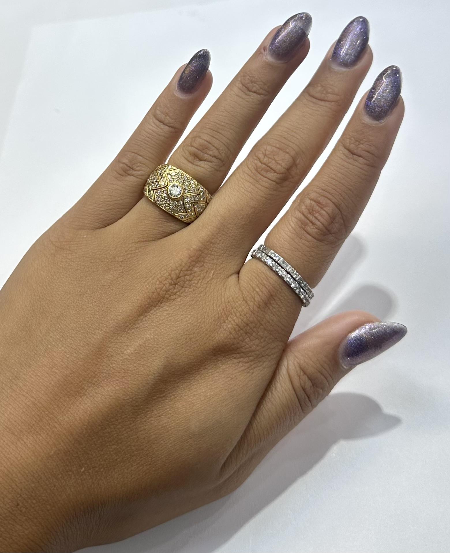 Vintage 1980s 1.21 Carat Diamonds Band Ring