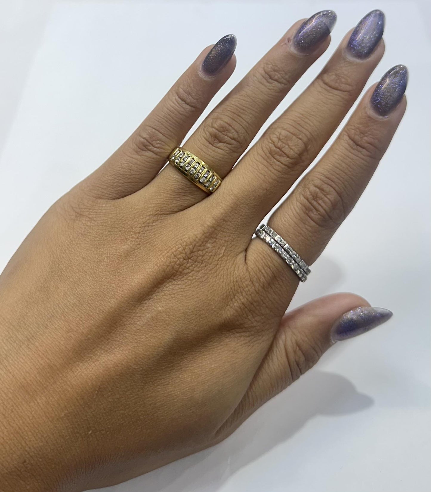 Vintage 1970s Bar Set 0.40 Carat Diamonds Ring