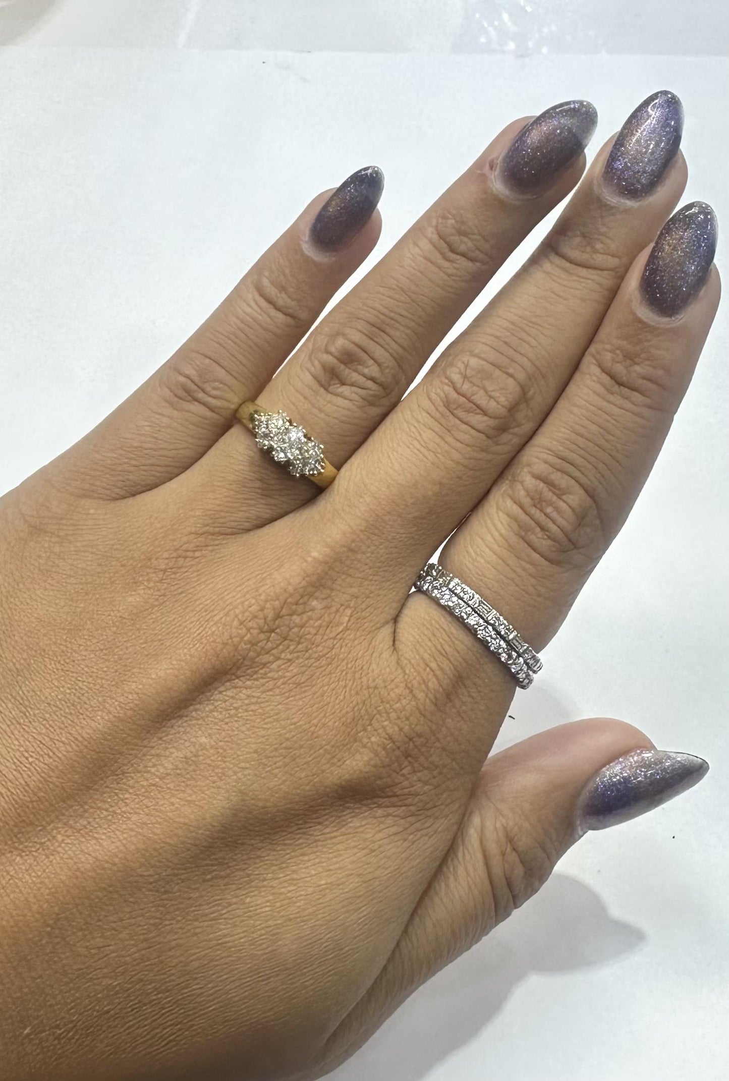 Vintage 1990s 0.77 Carat Princess Cut Diamonds Ring