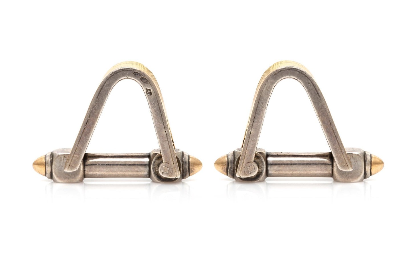 Vintage 1970s Silver and Gold Cufflinks