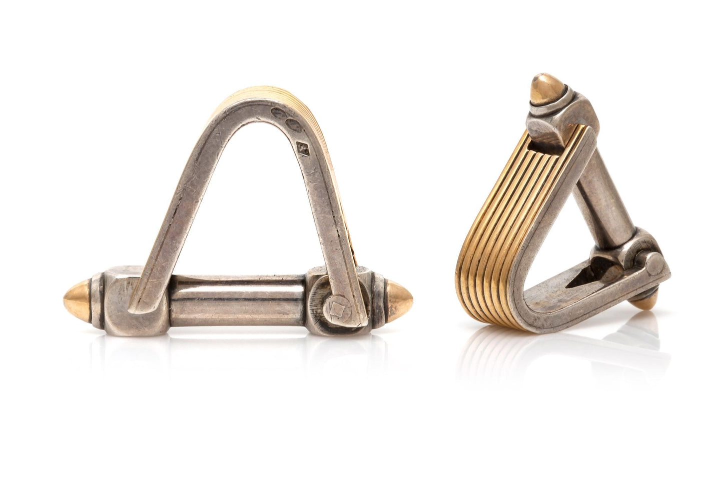 Vintage 1970s Silver and Gold Cufflinks