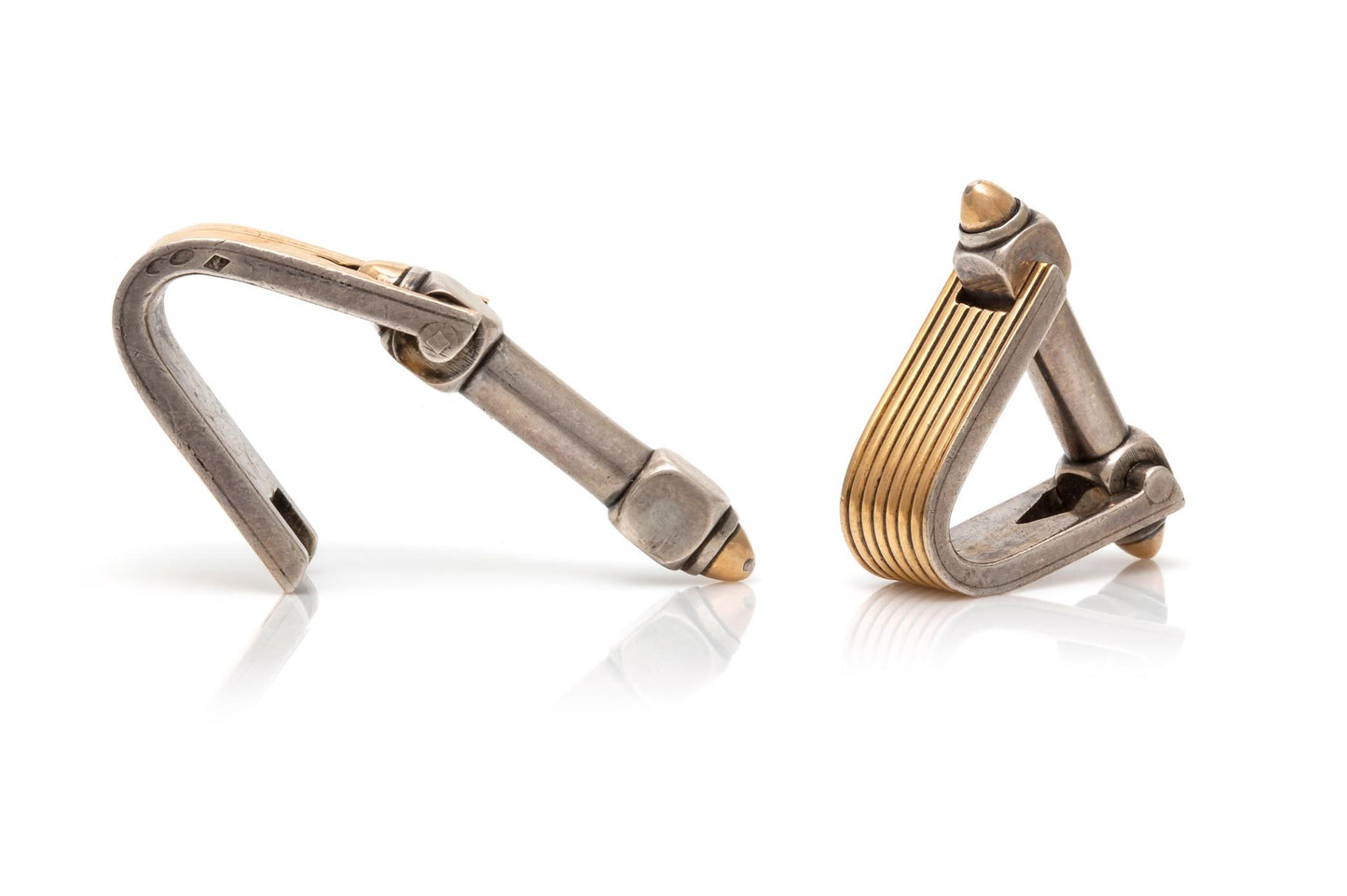 Vintage 1970s Silver and Gold Cufflinks