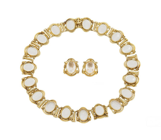 Vintage 1960s Lalaounis Crystal Intaglio Set