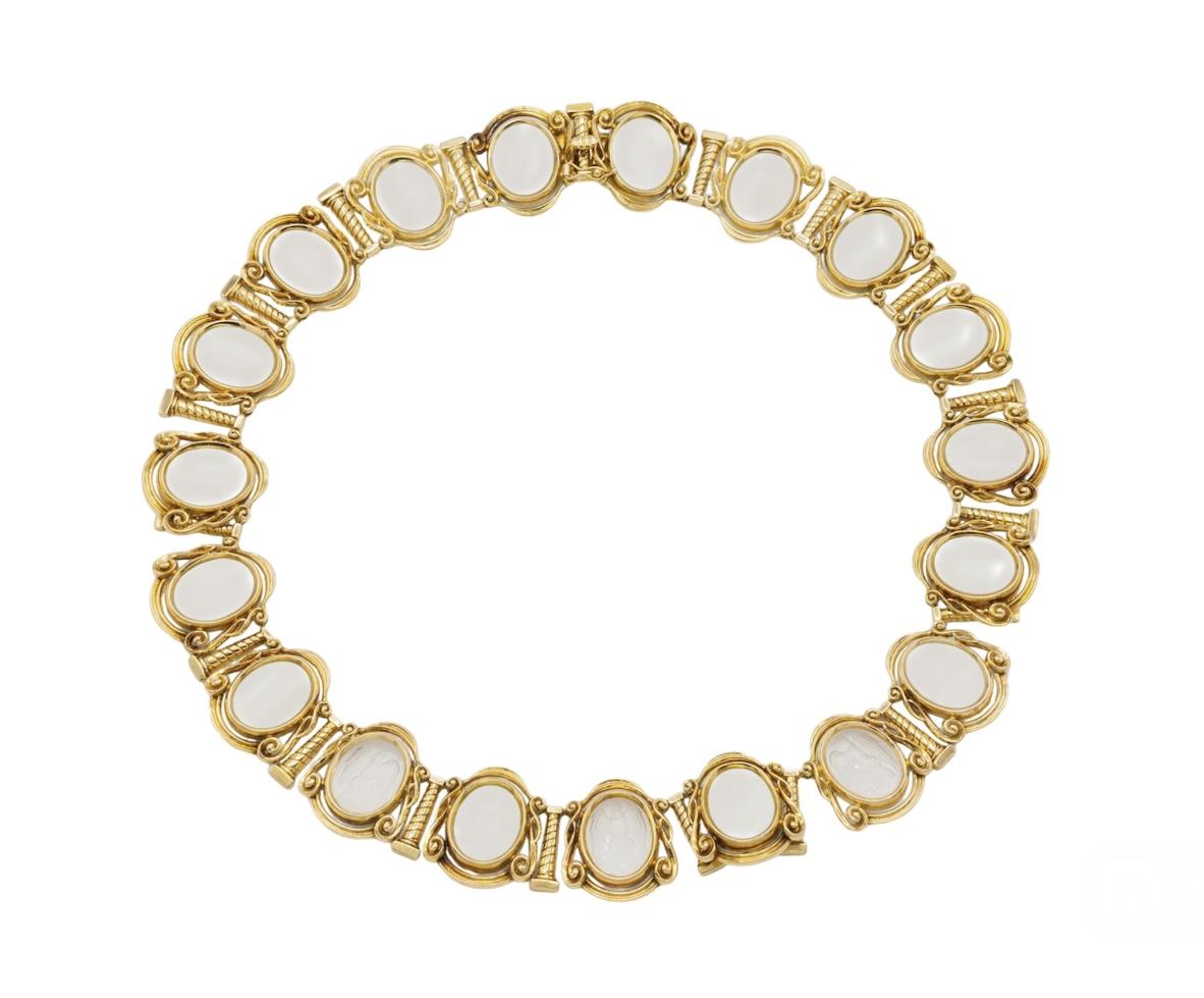 Vintage 1960s Lalaounis Crystal Intaglio Set