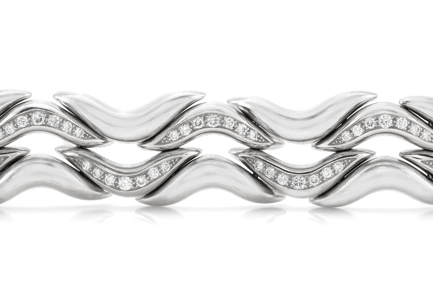 Vintage 1980s Gubelin White Gold and Diamond Necklace and Bracelet Set