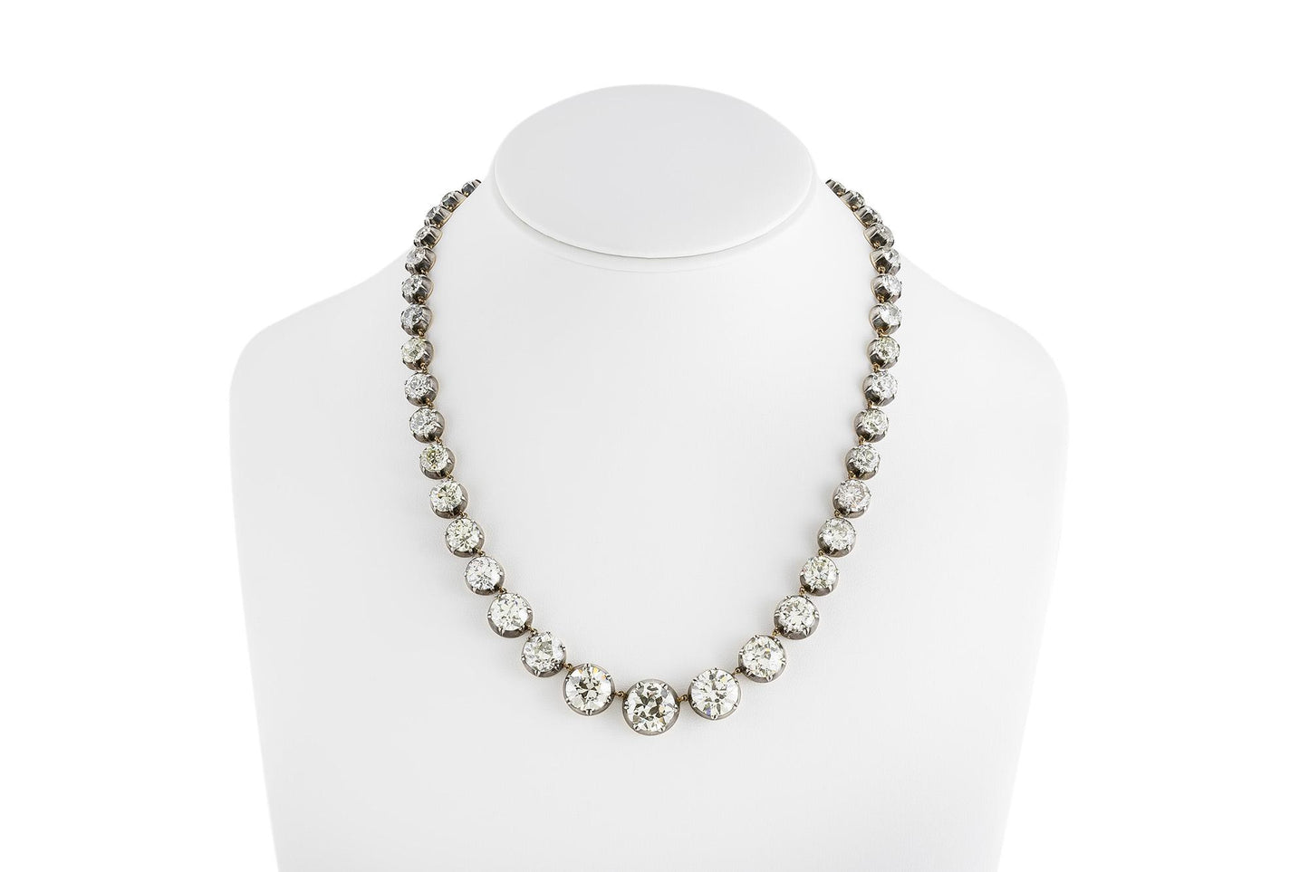 77.20 Carat Old European Cut Diamond Riviera Necklace