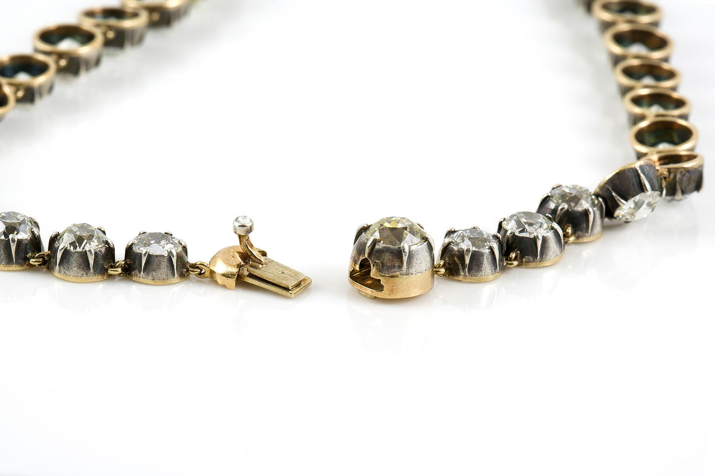 77.20 Carat Old European Cut Diamond Riviera Necklace