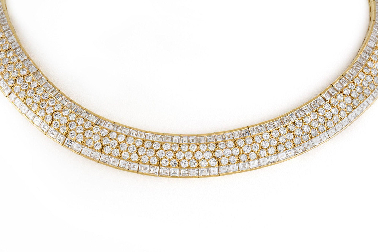 Vintage 1980s Van Cleef & Arpels 69.00 Carat Diamond Collar Necklace