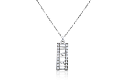 Tiffany & Co. Atlas Romen Numerals Pendant Necklace