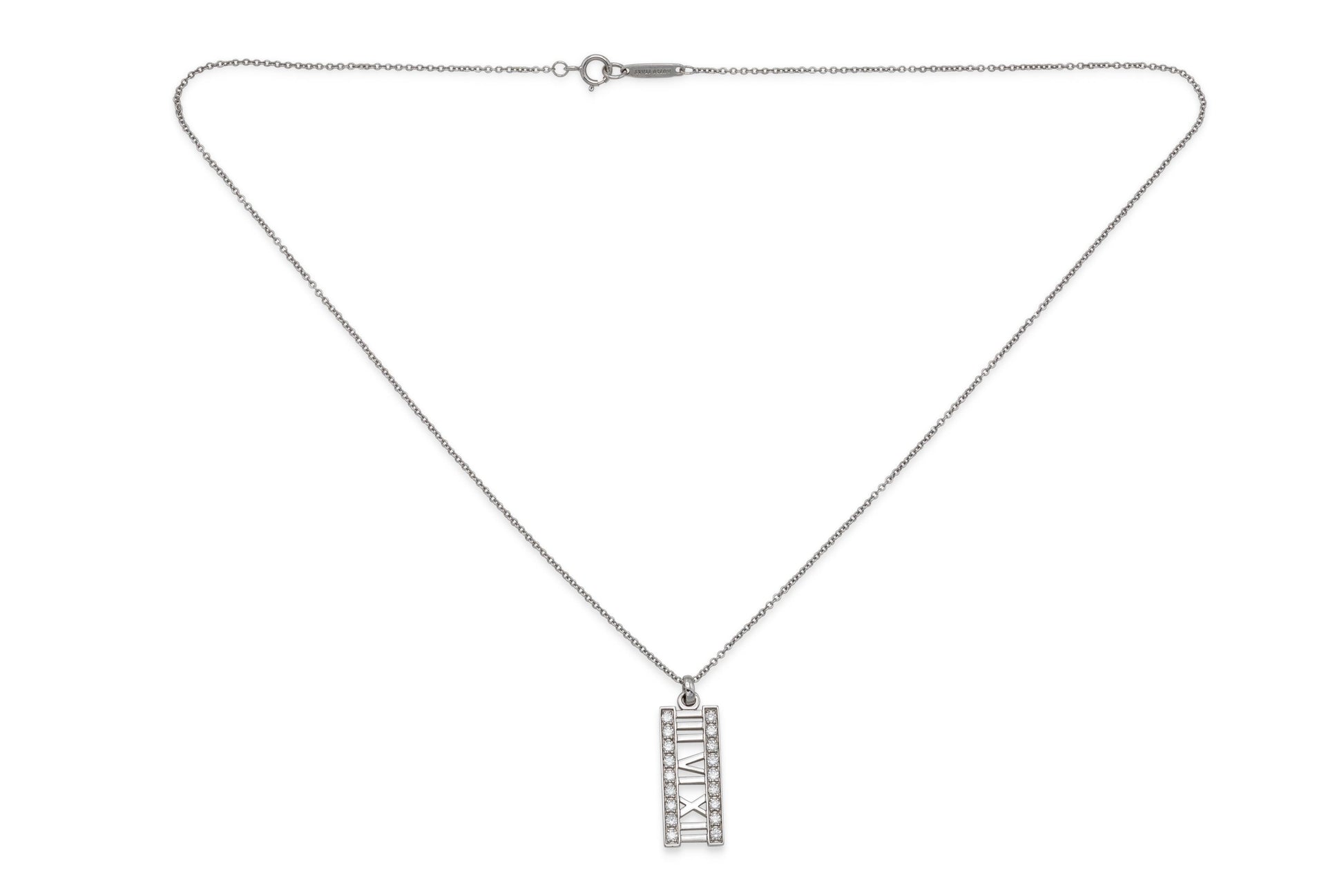 Tiffany & Co. Atlas Romen Numerals Pendant Necklace