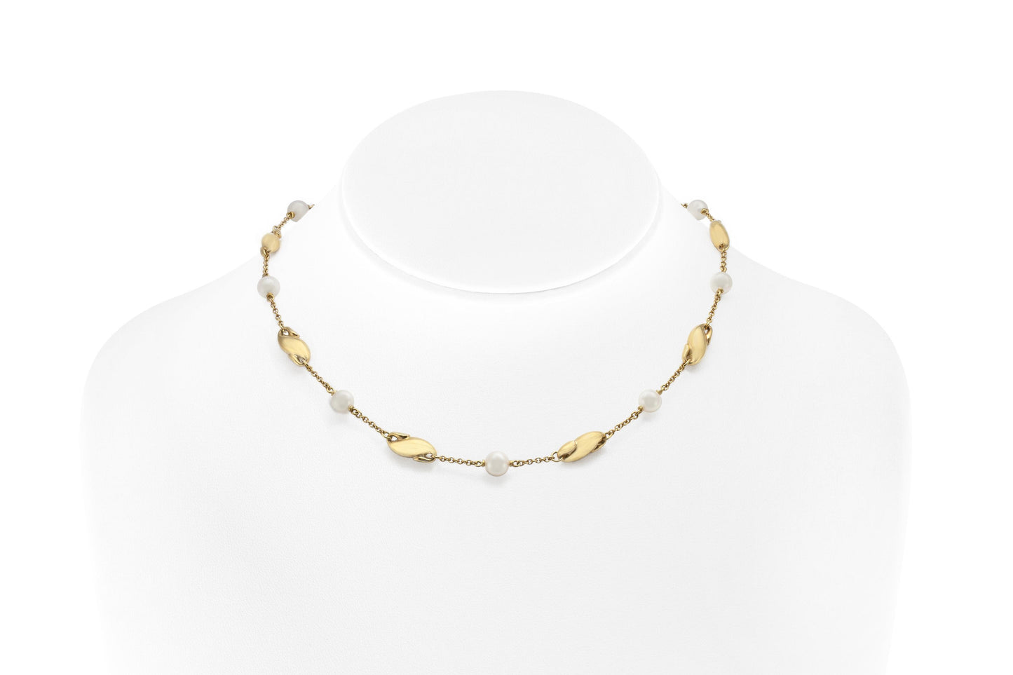 Vintage 1980s Tiffany & Co. Elsa Peretti Gold and Pearl Necklace