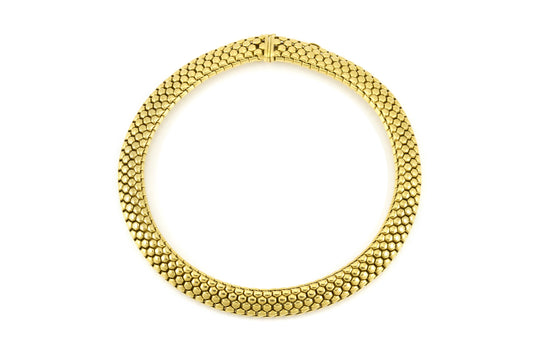 Vintage 1980s Fope Gold Honeycomb Collar Necklace