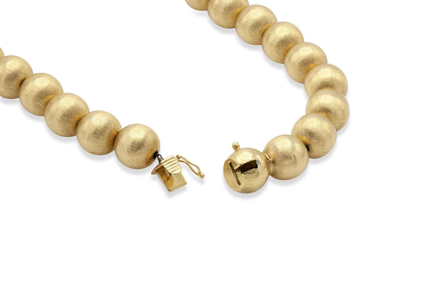 Brushed Gold Balls Necklace