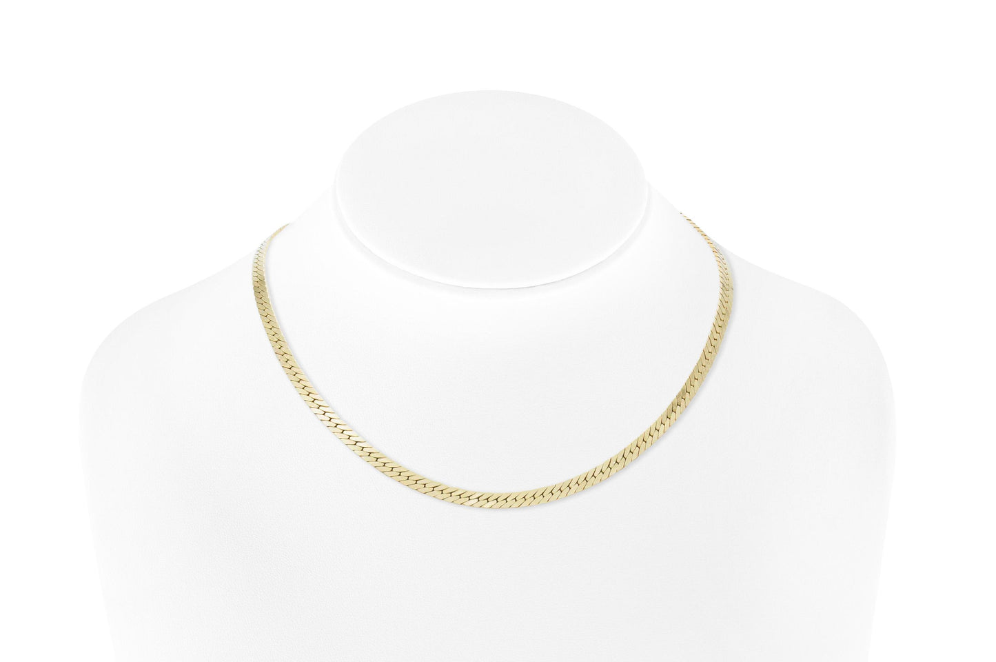 Gold Herringbone Chain Necklace