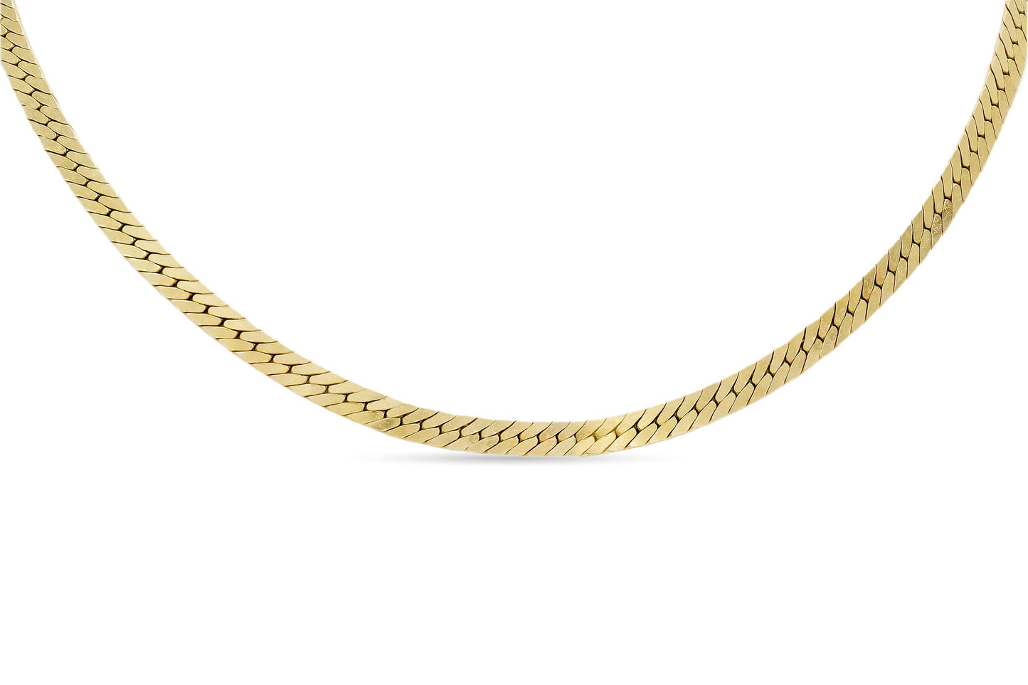 Gold Herringbone Chain Necklace