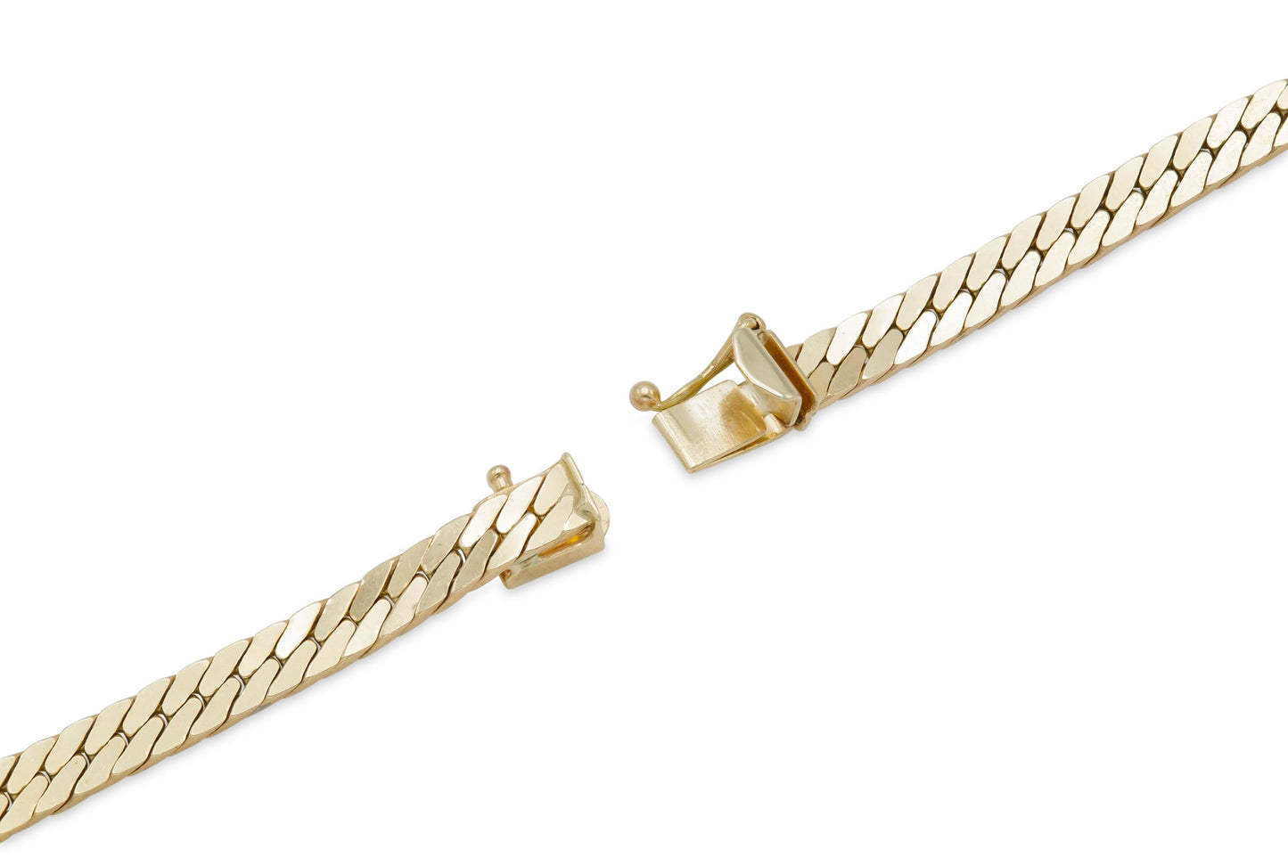 Gold Herringbone Chain Necklace