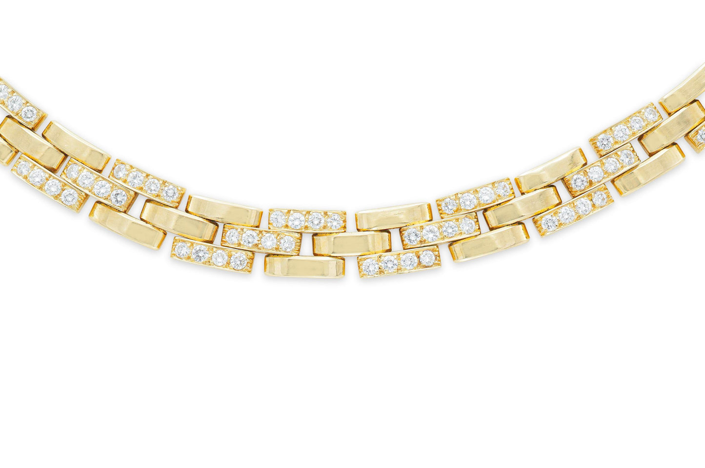 Cartier Maillon Panthere Necklace with Alternating Diamond Links