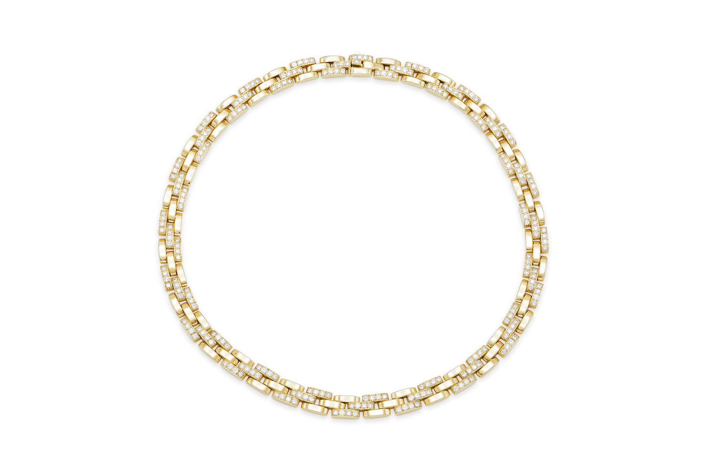 Cartier Maillon Panthere Necklace with Alternating Diamond Links