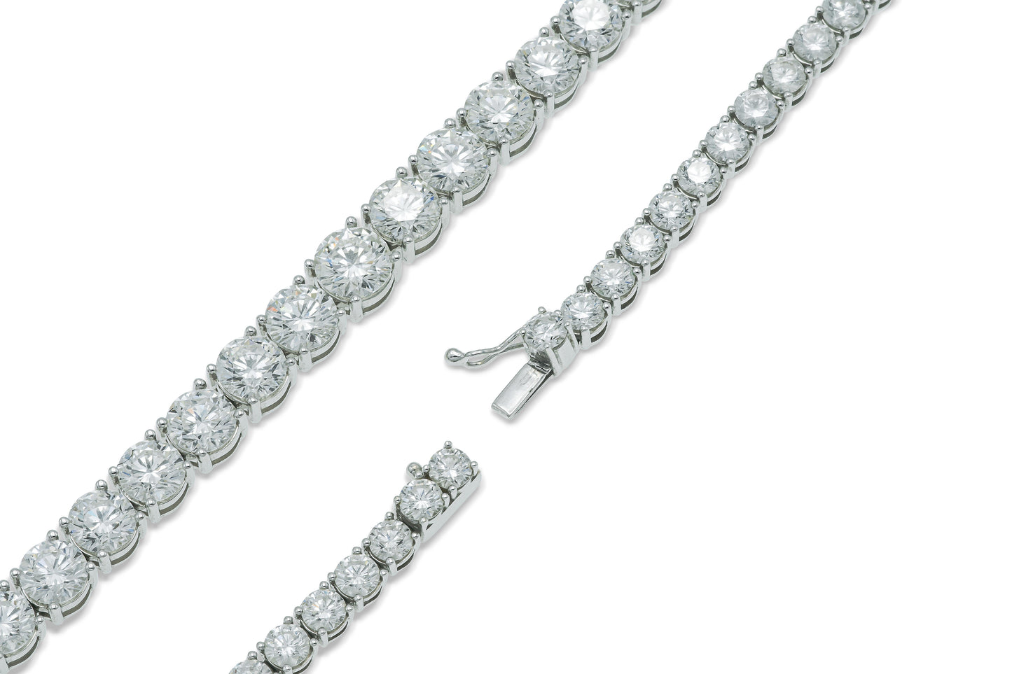 31.56 Carat Round Brilliant Cut Diamond Riviera Necklace