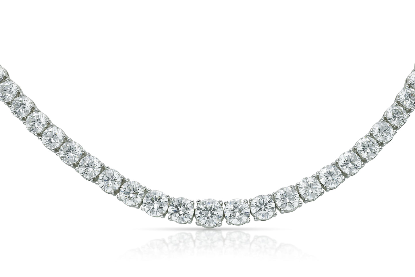 31.56 Carat Round Brilliant Cut Diamond Riviera Necklace