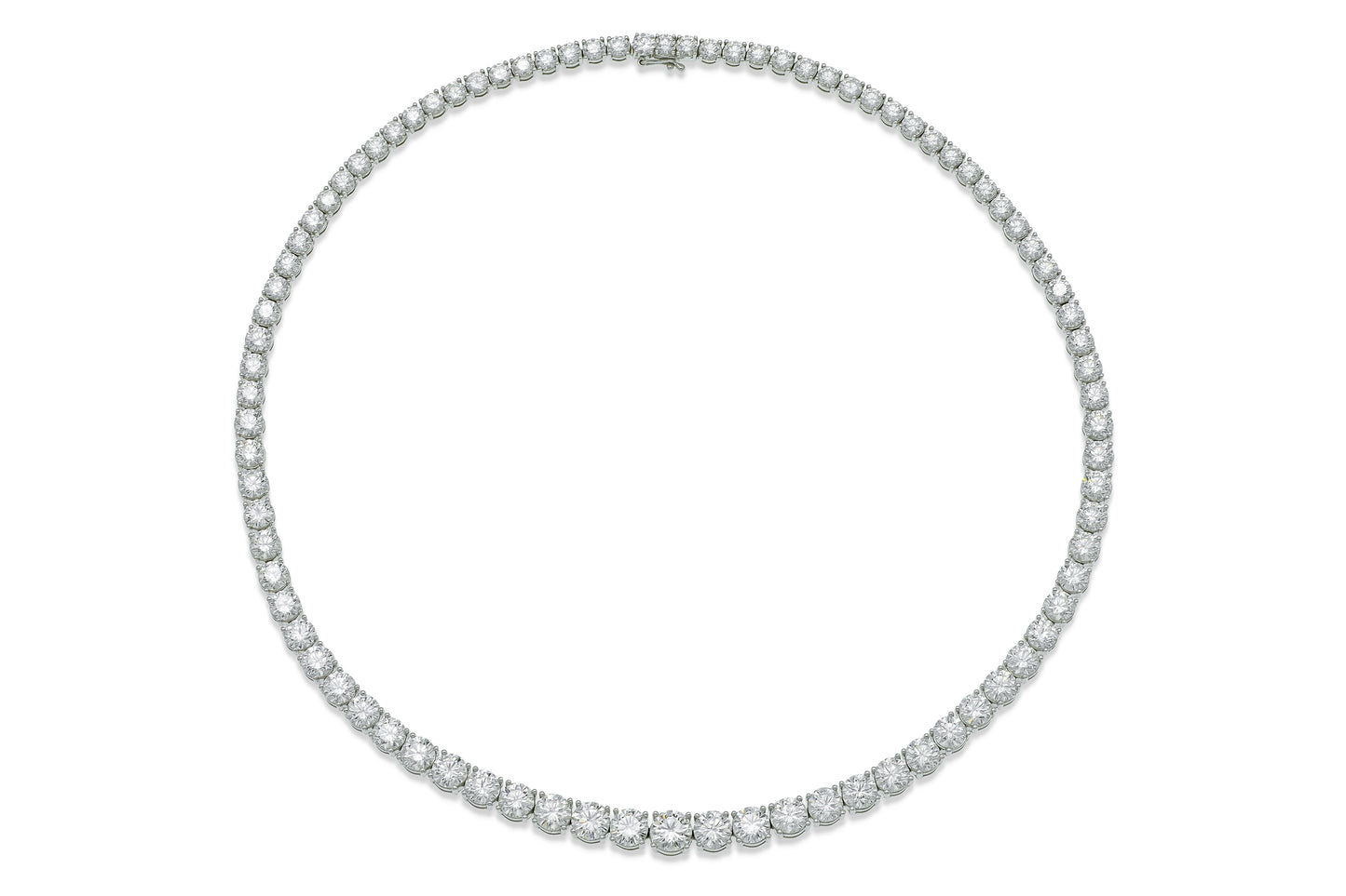 31.56 Carat Round Brilliant Cut Diamond Riviera Necklace