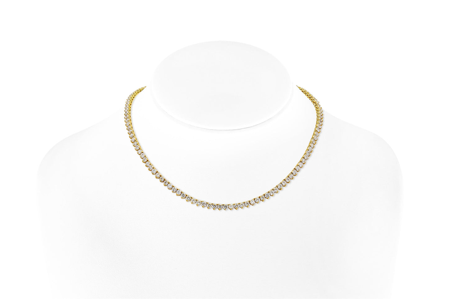 18.00 Carat Round Brilliant Cut Diamond Tennis Necklace