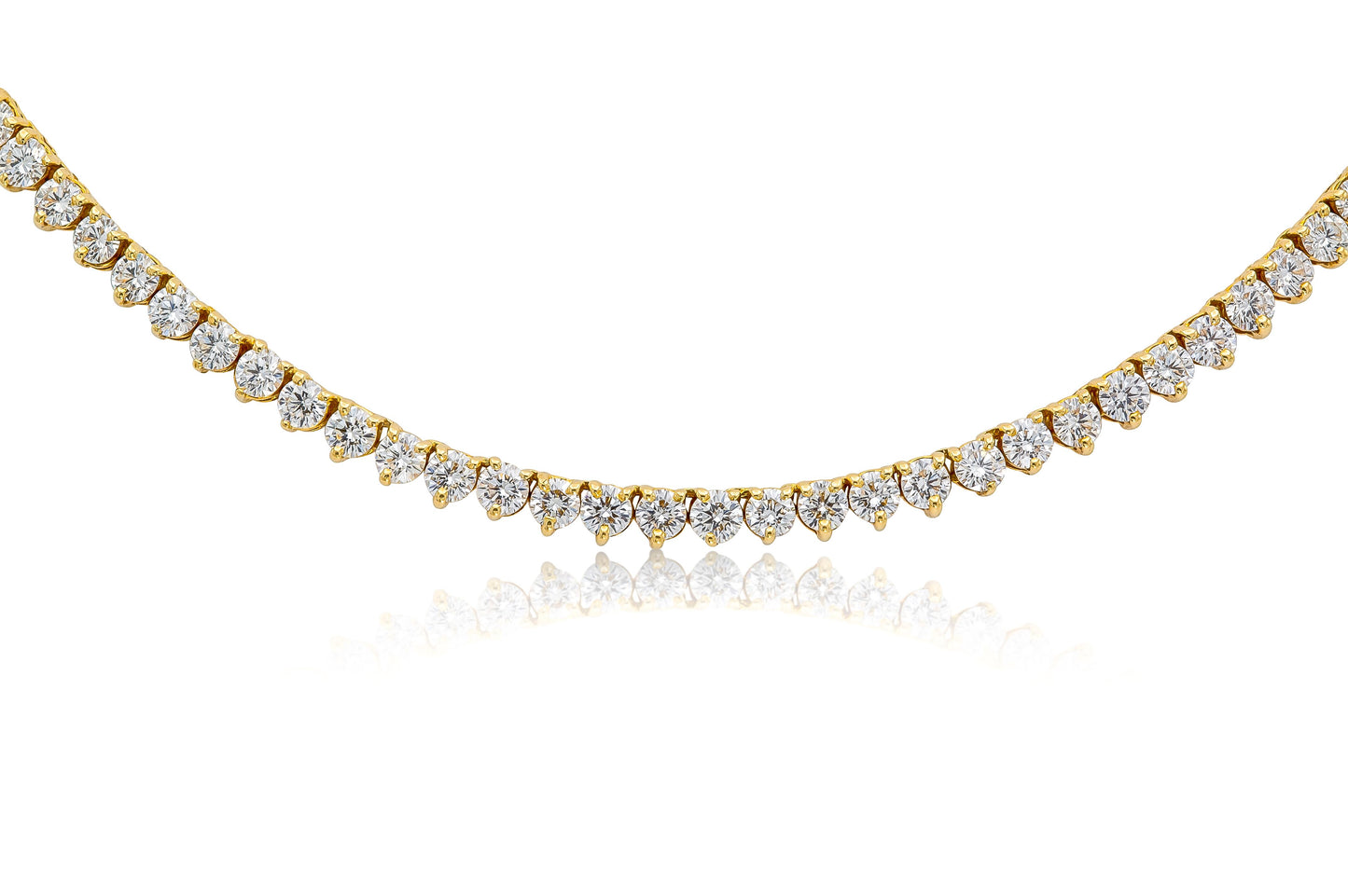 18.00 Carat Round Brilliant Cut Diamond Tennis Necklace