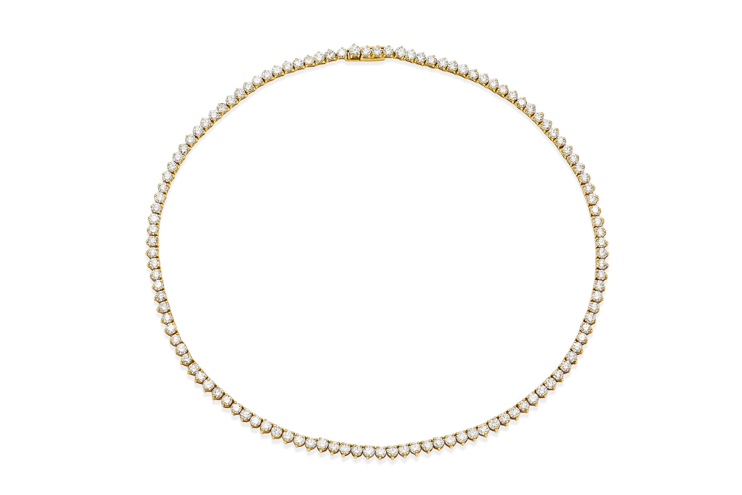 18.00 Carat Round Brilliant Cut Diamond Tennis Necklace