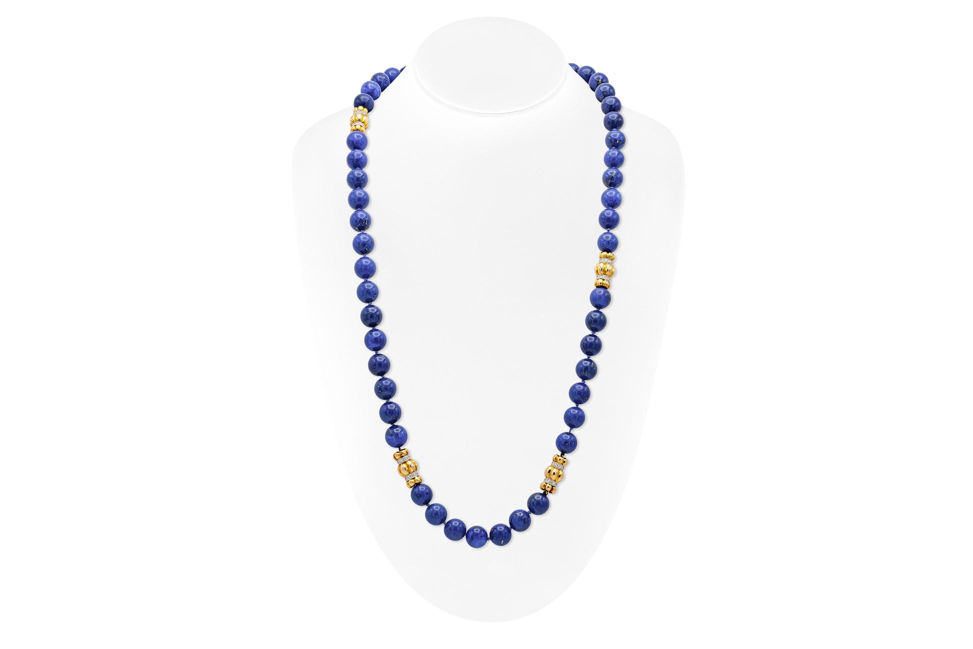 Trio Lapis Lazuli Beads Necklace and Earrings Set