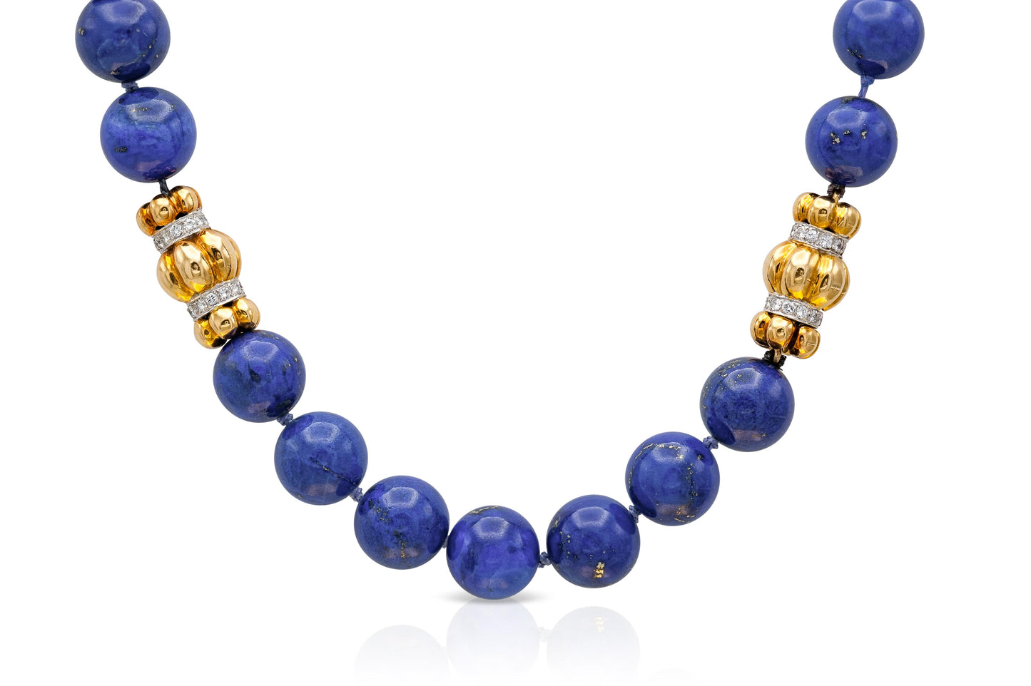Trio Lapis Lazuli Beads Necklace and Earrings Set