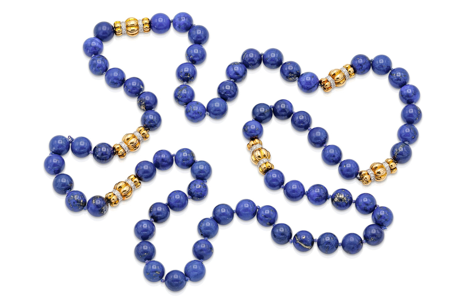 Trio Lapis Lazuli Beads Necklace and Earrings Set