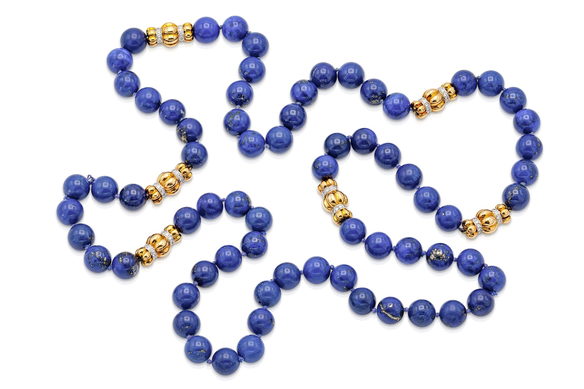 Trio Lapis Lazuli Beads Necklace and Earrings Set