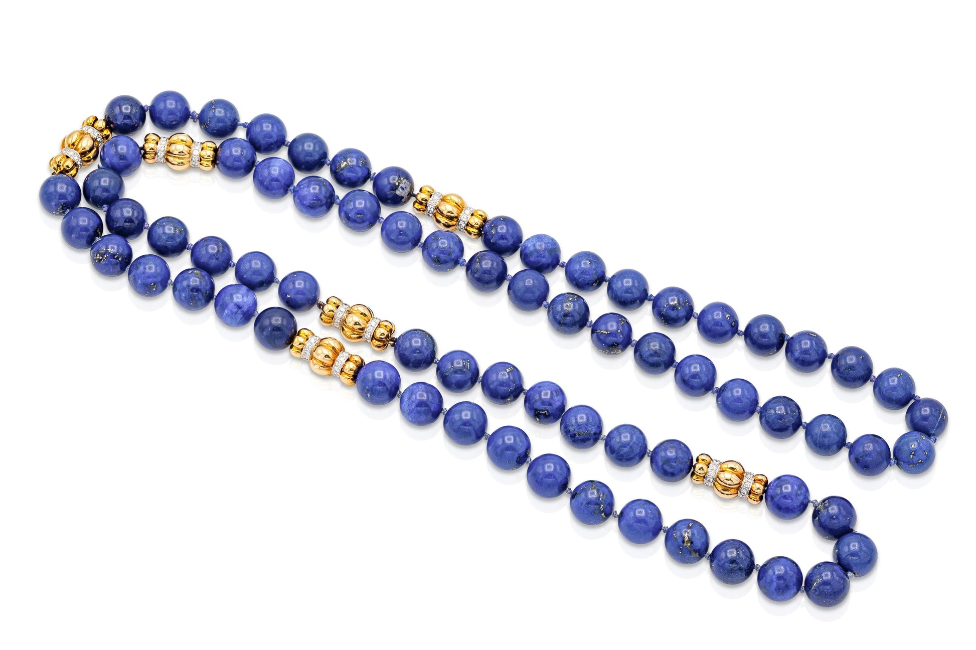 Trio Lapis Lazuli Beads Necklace and Earrings Set