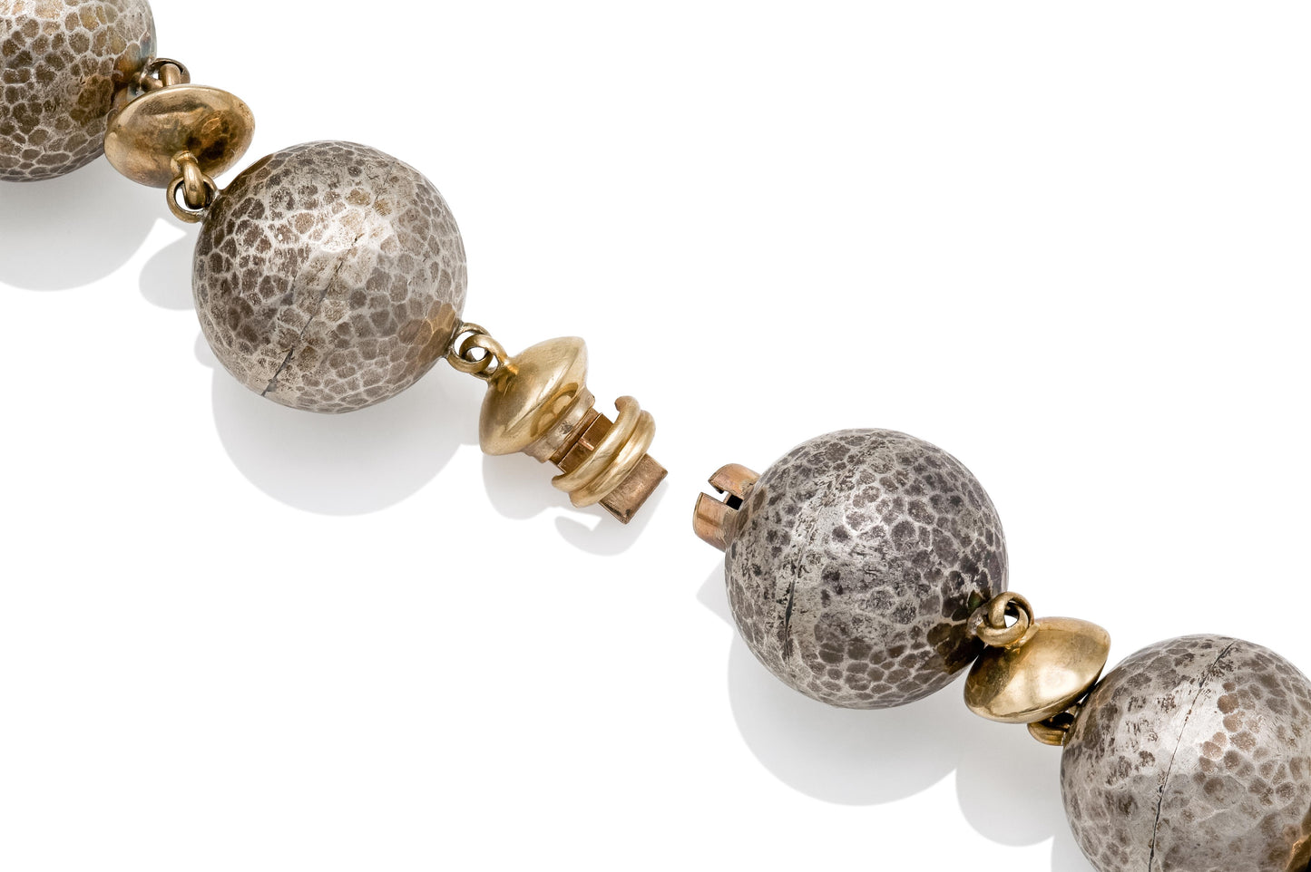 Vintage 1960s Hammered Silver Bubbles Necklace