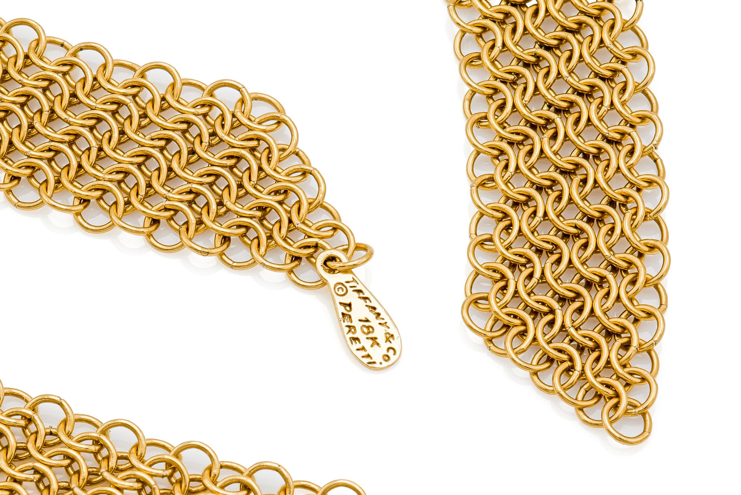 Tiffany & Co. Elsa Peretti Mesh Gold Bib Scarf Necklace