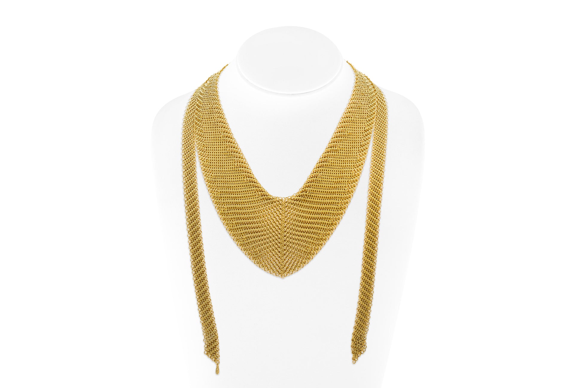 Tiffany & Co. Elsa Peretti Mesh Gold Bib Scarf Necklace