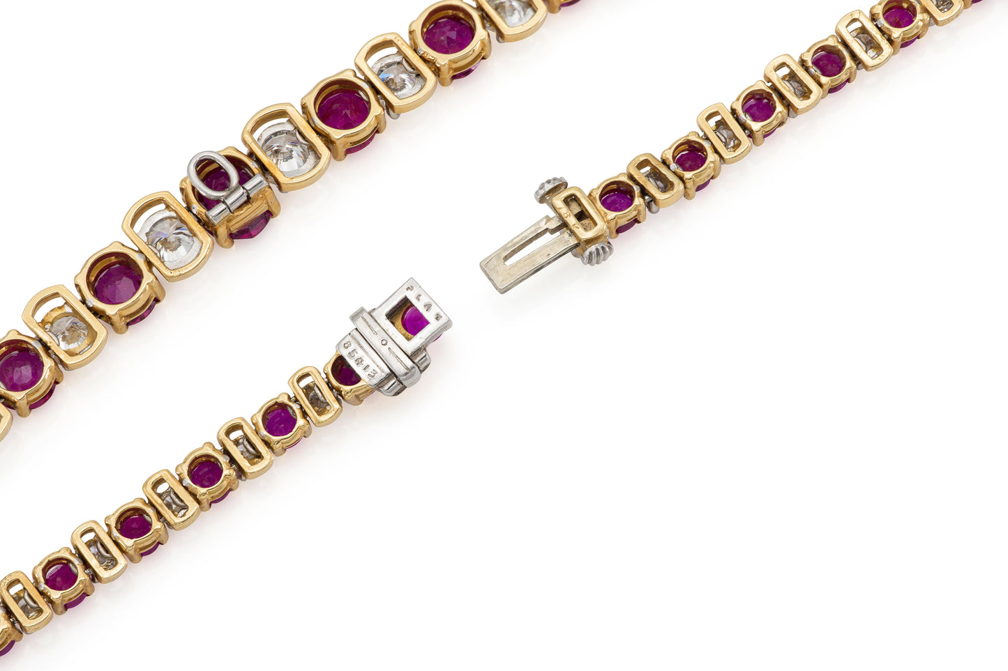 Vintage 1970s Oscar Heyman Ruby and Diamond Riviera Necklace