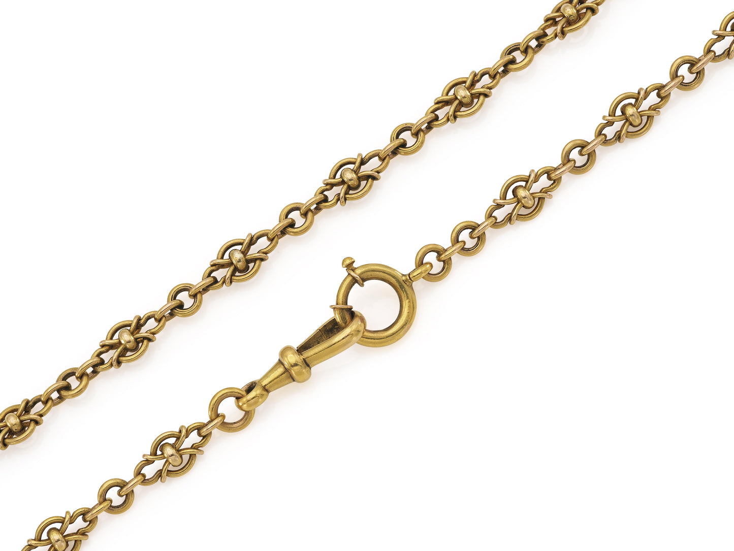 Antique Victorian God Watch Fob Chain Necklace