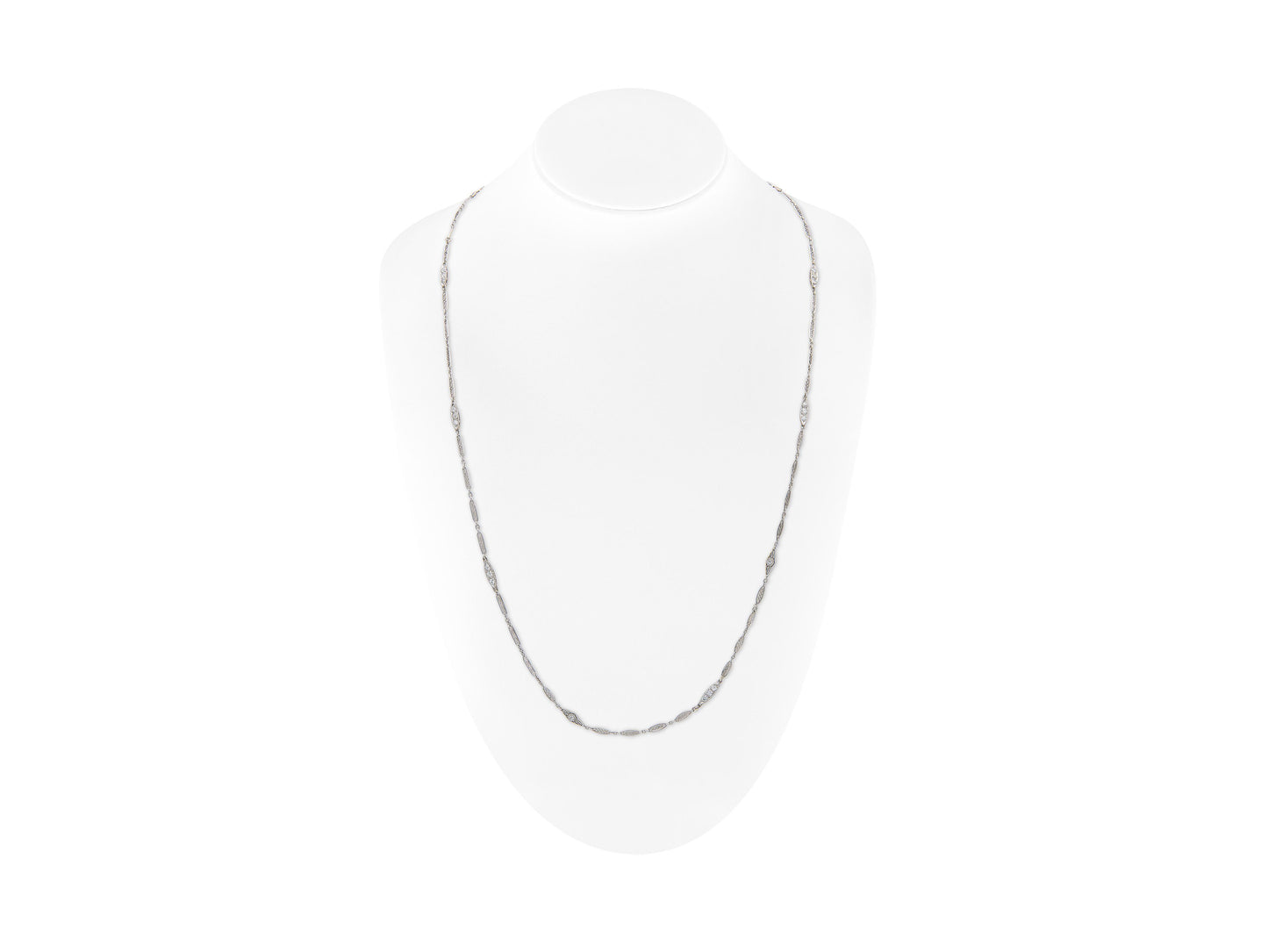 Antique Art Deco 1920s Platinum Chain with Diamonds