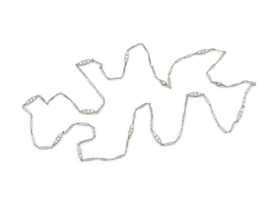 Antique Art Deco 1920s Platinum Chain with Diamonds