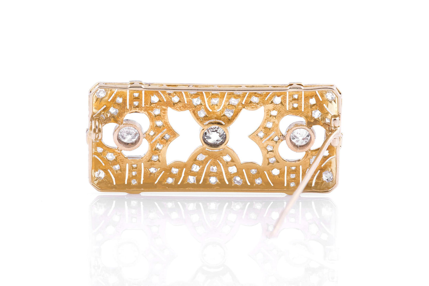 Antique Edwardian 1910s 3.00 Carat Old European Cut Diamond Brooch