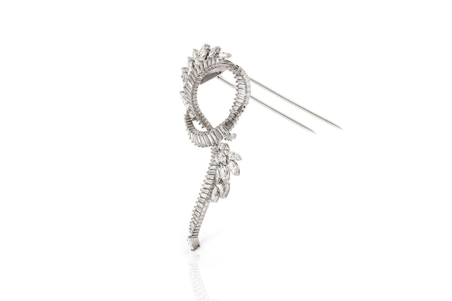 Vintage 1950s 12.00 Carat Diamond Brooch