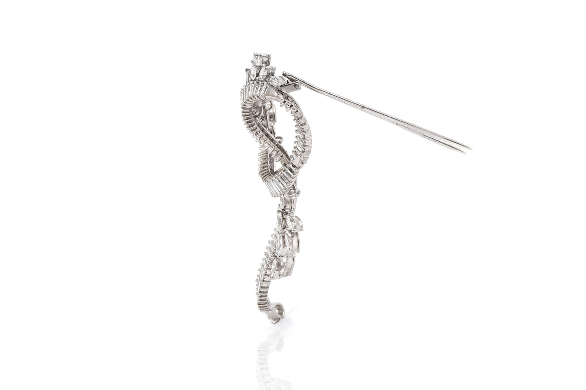 Vintage 1950s 12.00 Carat Diamond Brooch