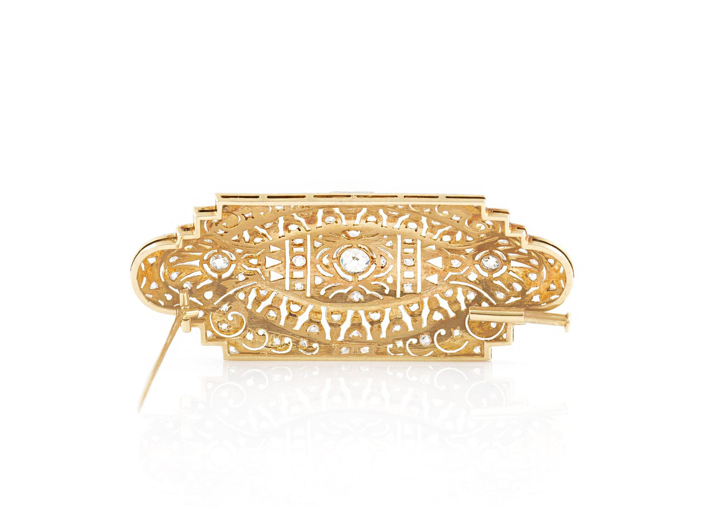 Antique Edwardian 1910s 2.80 Carat Old Mine Cut Diamond Brooch