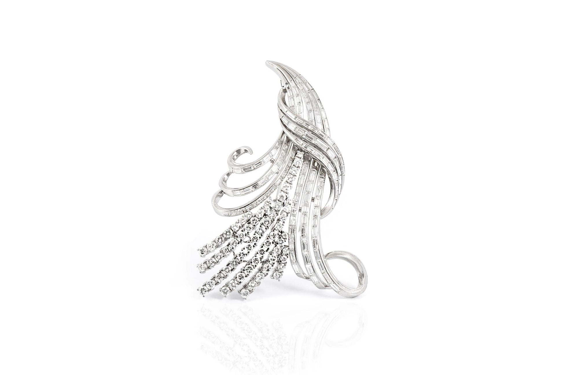 Vintage 1950s 20.00 Carat Diamond Brooch